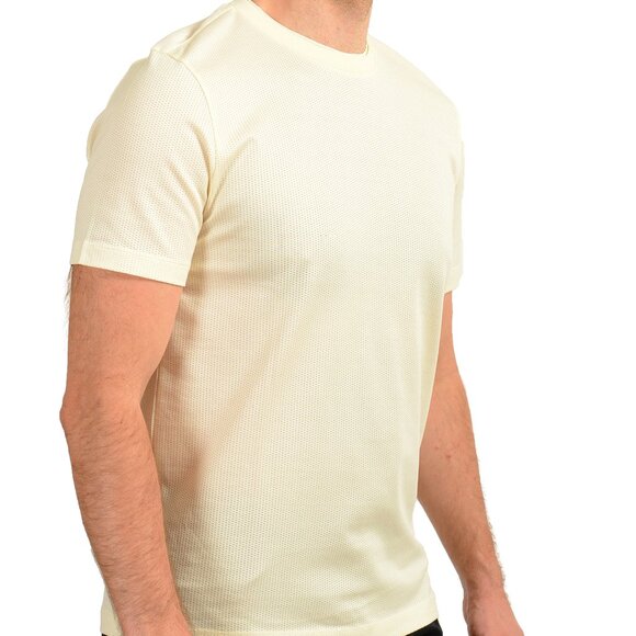 Hugo Boss Men's "Tiburt 349" Ivory See Through Short Sleeve T-Shirt US M IT 50 - Picture 2 of 6